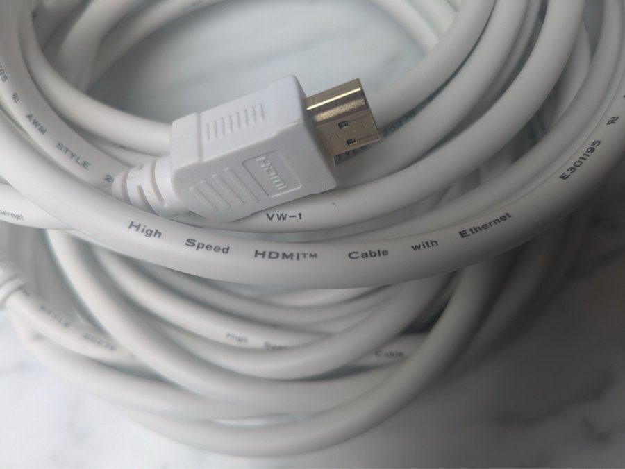 5m Högkvalitativ HDMI Kabel • Vit