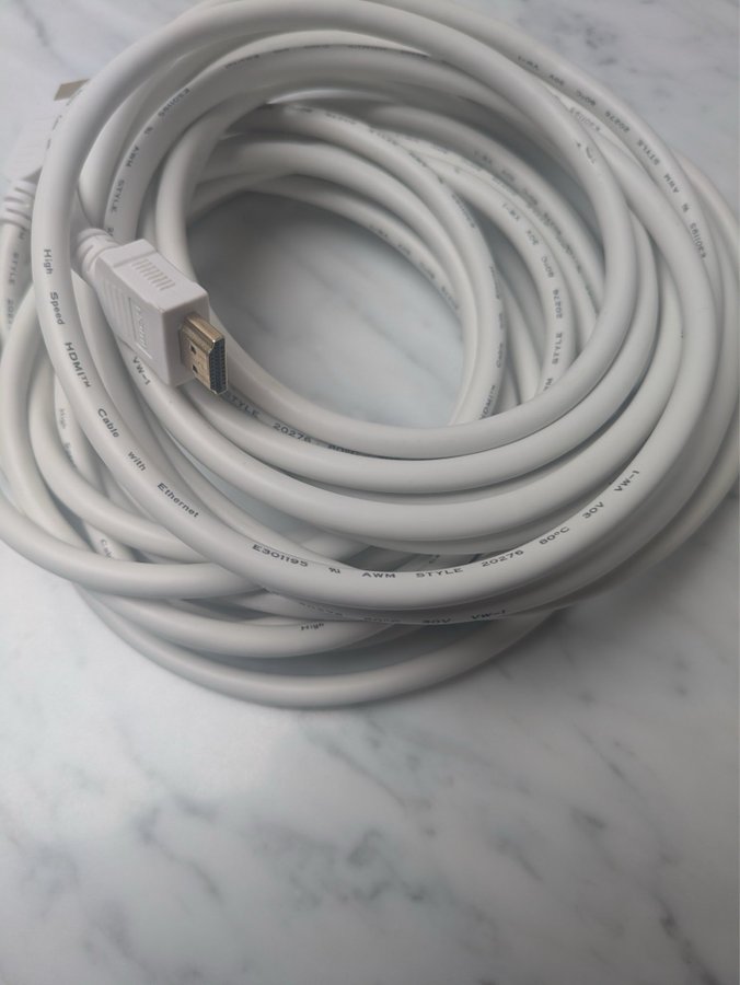 5m Högkvalitativ HDMI Kabel • Vit