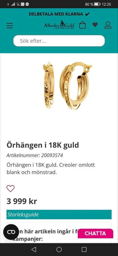 Creoler 18k guld örhängen