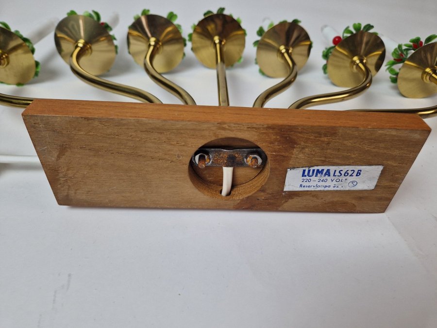 ADVENTSLJUSSTAKE / ELLJUSSTAKE LUMA LS 63B TEAK MÄSSING RETRO VINTAGE