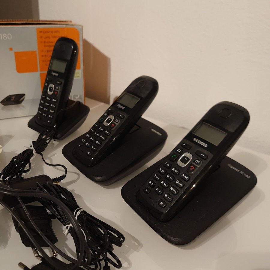 3 ST Siemens Gigaset AS180 Telefoner