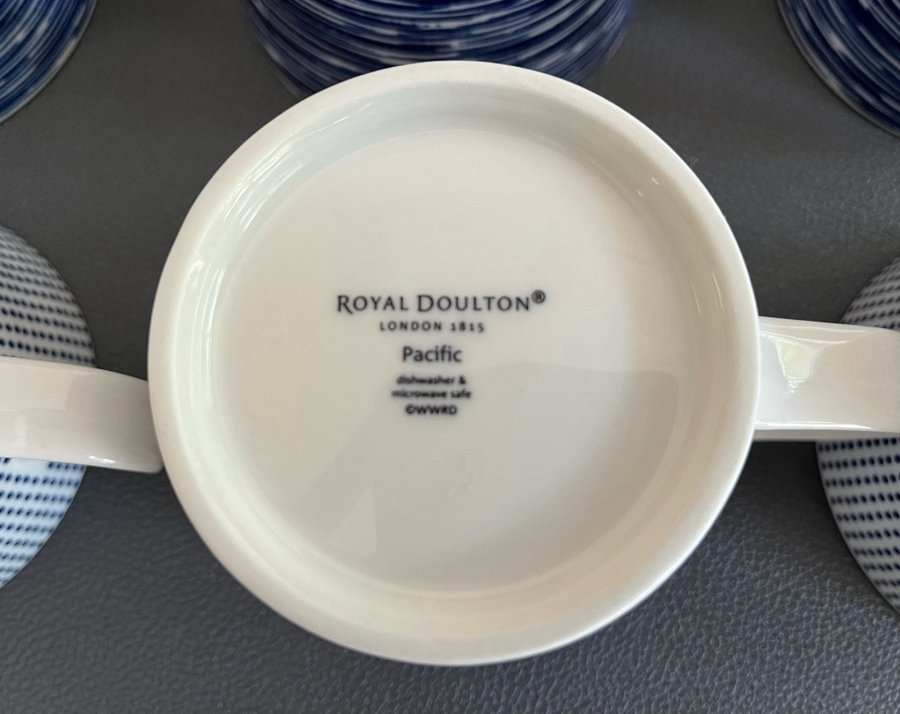 Royal Doulton Pacific 6 st muggar i marin stil hög kvalité design nyskick