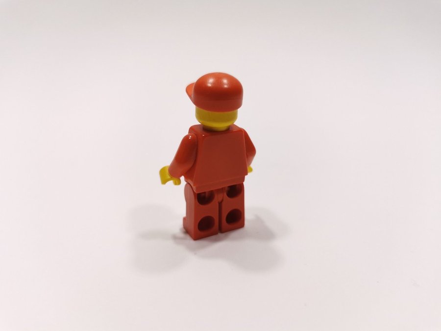 Lego - minifigur - system - stad - postman - röd