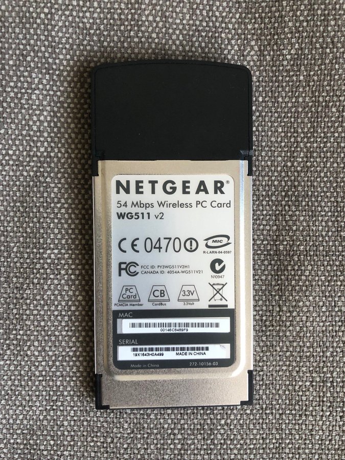 NETGEAR WG511 v2 54 Mbps Trådlöst PC-kort