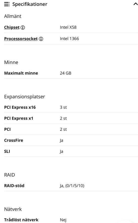 MSI X58A-GD65 Moderkort med CPU core i7