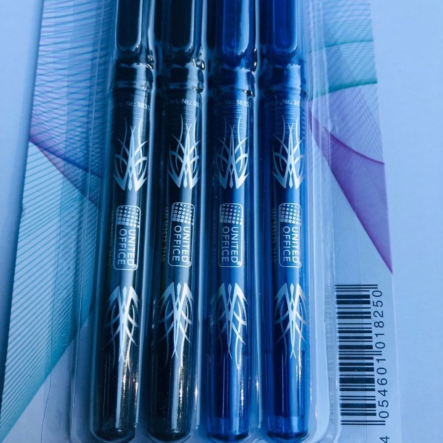 Raderbara pennor 4-pack, nytt /Erasable pen / Suddbara blyertspennor