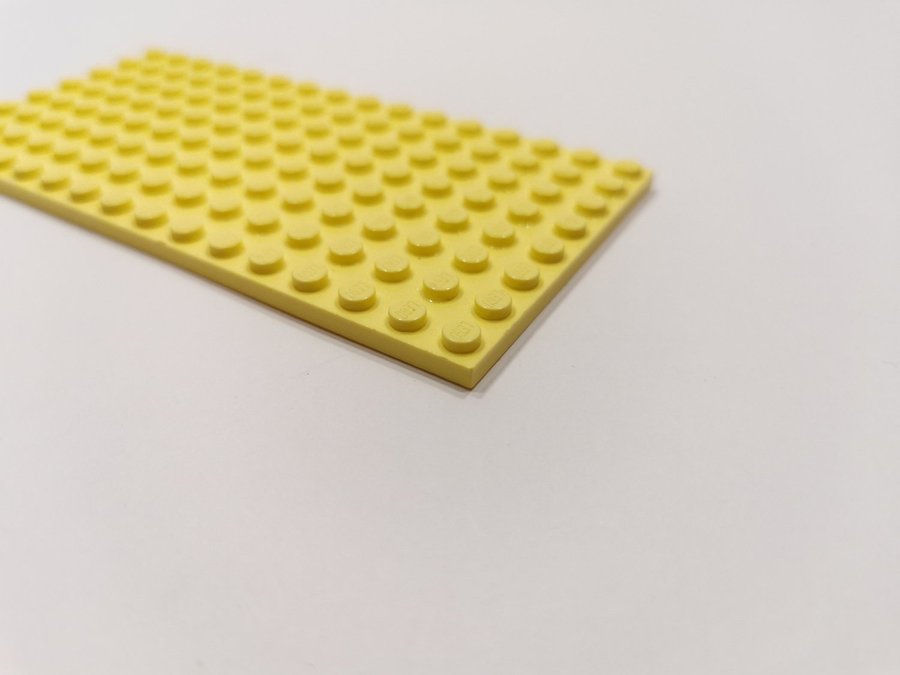 Lego - platta - plate - 8x16 - part 92438 - gul (bright light yellow)