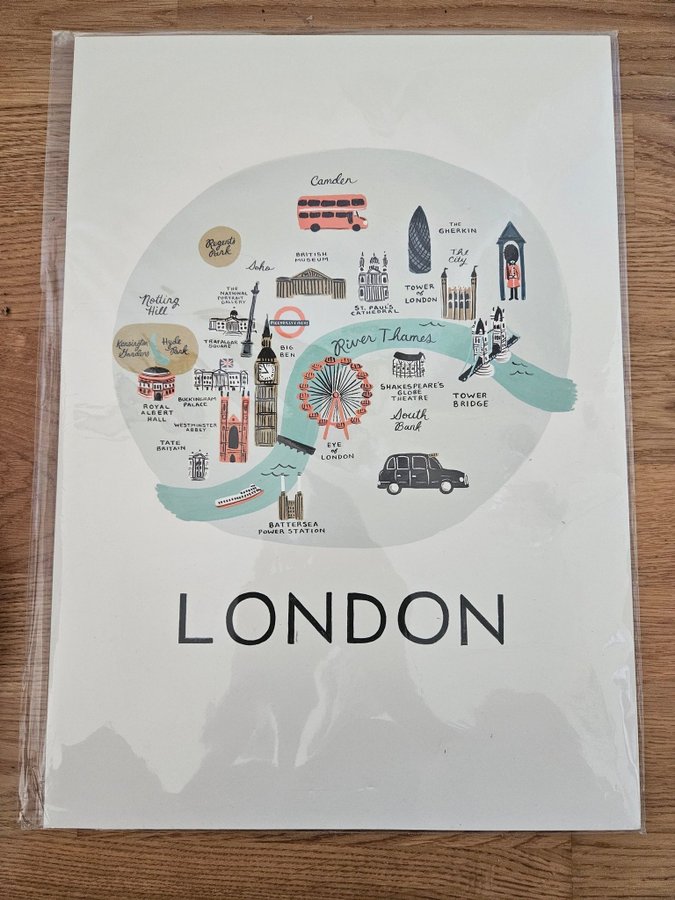 London karta konsttryck PRINT Rifle Paper