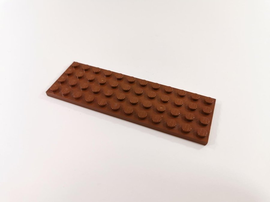 Lego - platta - plate - 4x12 - part 3029 - brun (reddish)