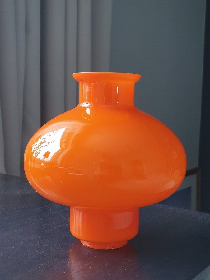 Vintage orange lampkupa glaskupa lampglas kupa glas