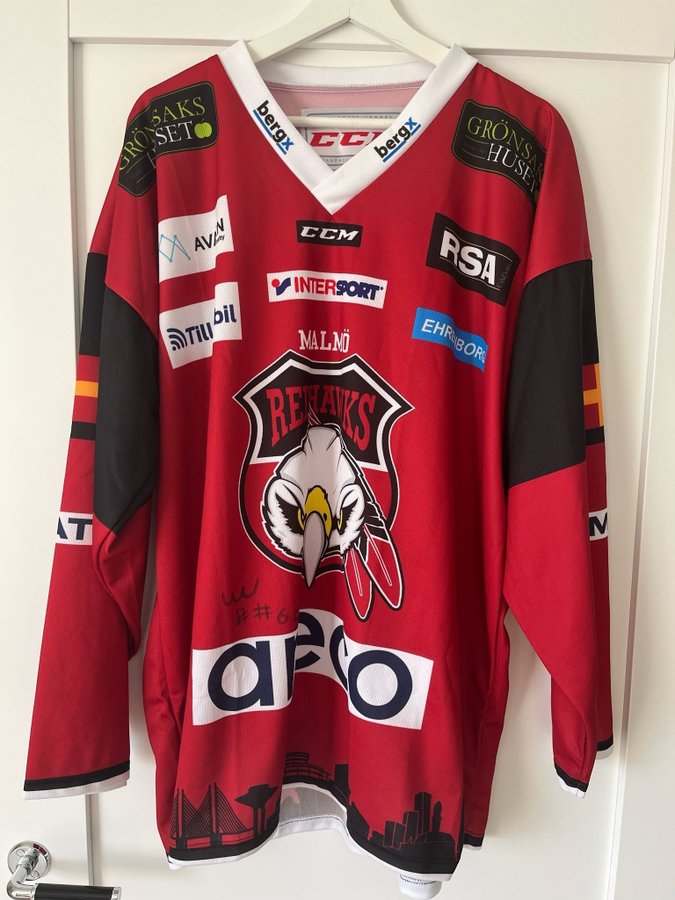 Malmö Redhawks Matchtröja hockeytröja storlek XL