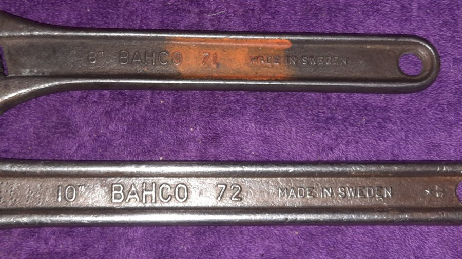 Bahco Skiftnycklar No. 71  No. 72 - 8"  10"