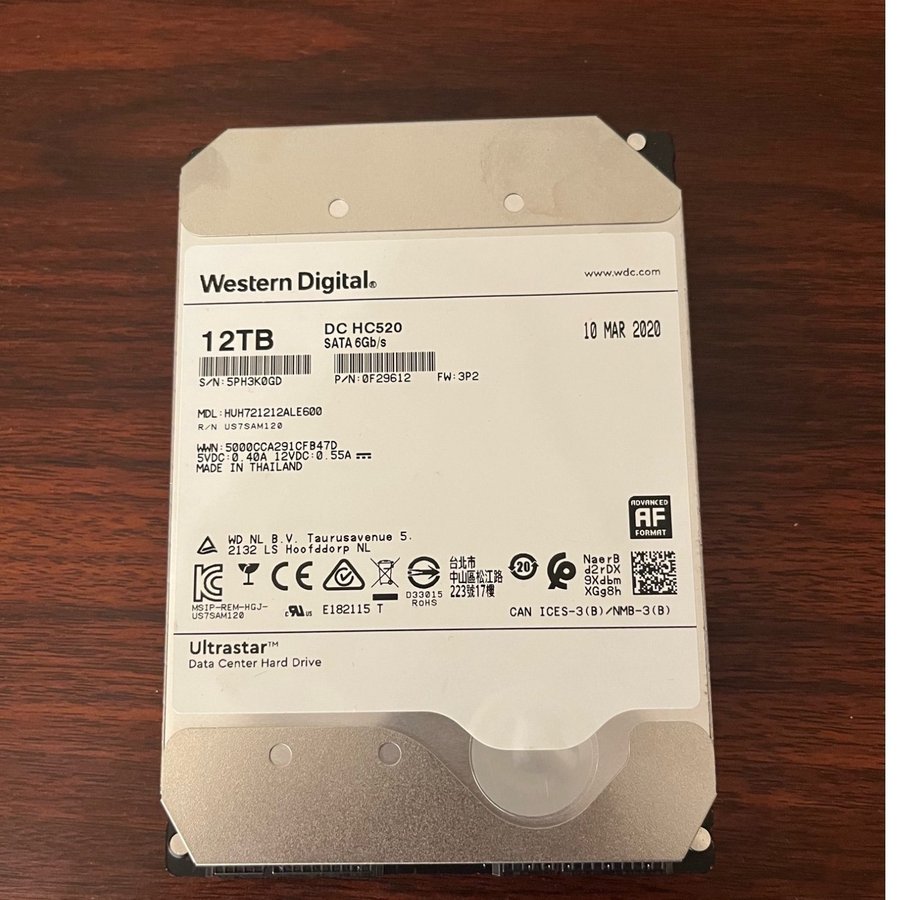 Western Digital Ultrastar 12TB SATA HDD