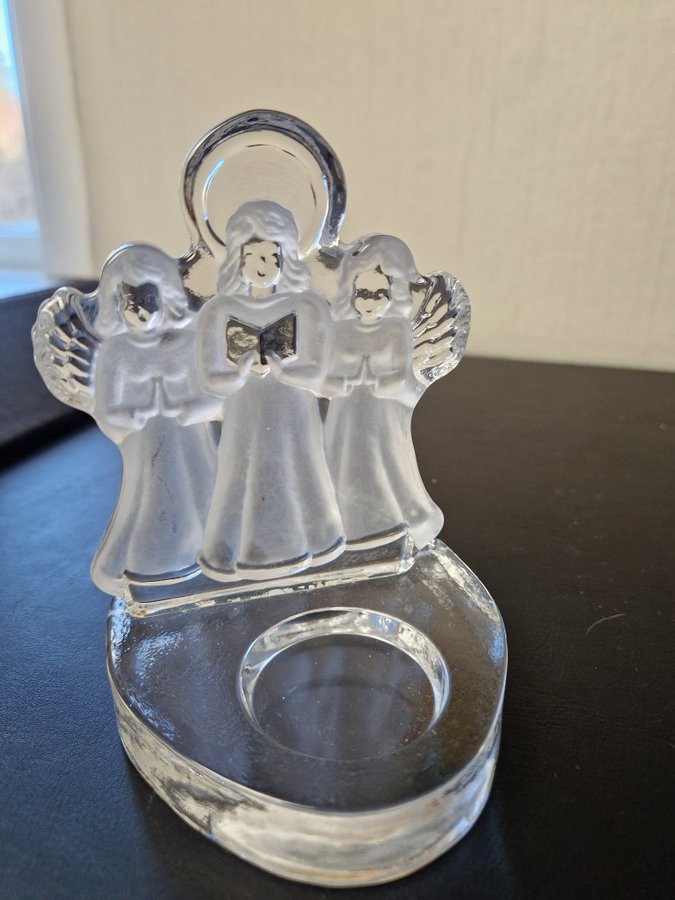 Ljuslykta glas Änglar Nybro glasbruk JUL ADVENT