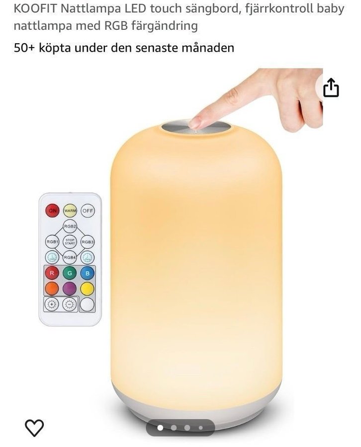 NY Nattlampa LED med fjärrkontroll