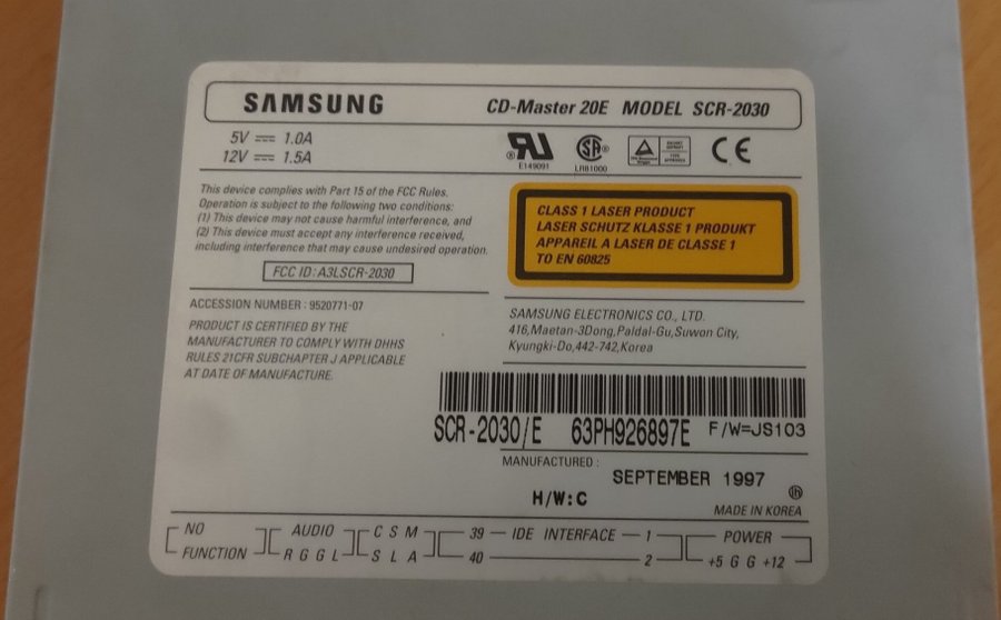 Samsung CD-Master 20E IDE CD läsare från 1997