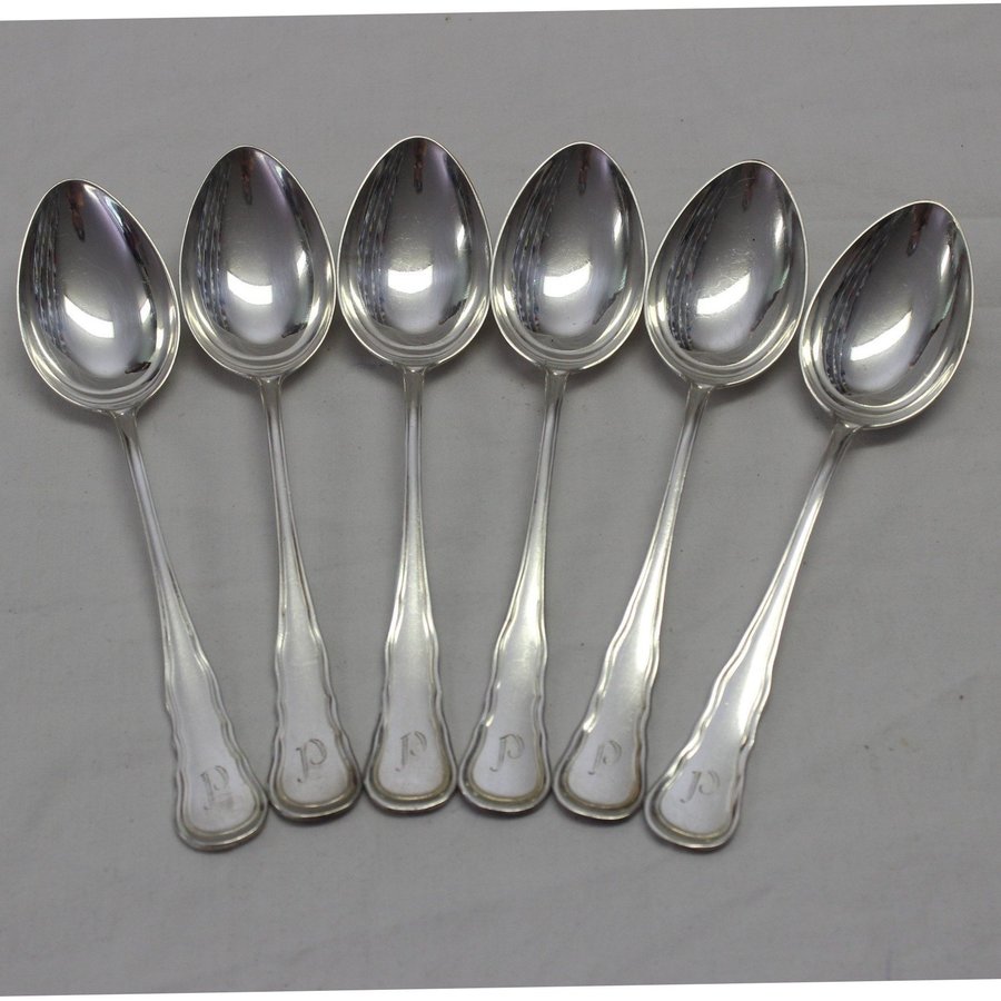 6 Bordsked Sked Skedar 188 cm Svensk CGH Nysilver