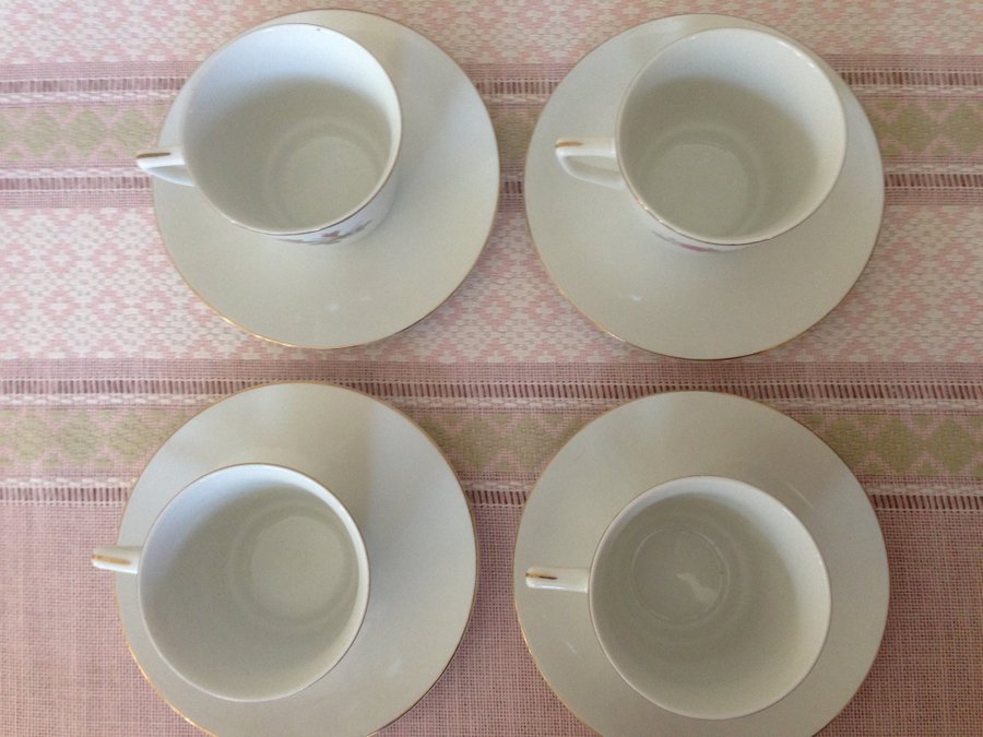 Vintage 4 st moccakoppar espressokoppar med fat  Kina