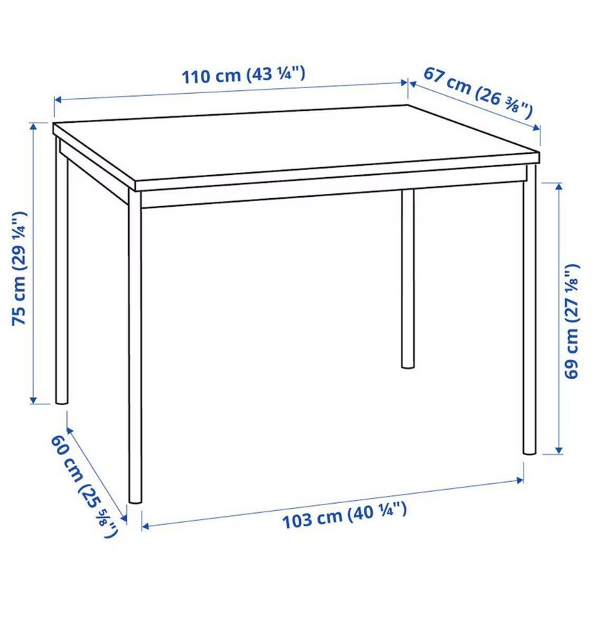 IKEA SANDSBERG Bord, svart, 110x67 cm