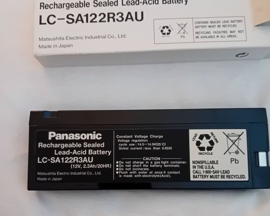 Panasonic Uppladdningsbart bly-syrabatteri LC-SA122R3AU (JAPAN)