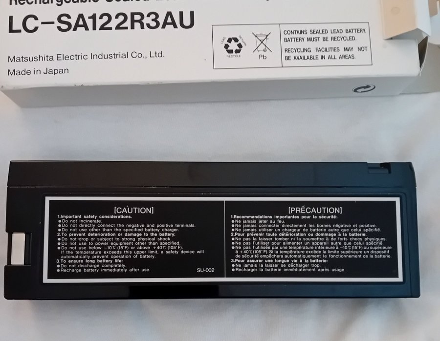 Panasonic Uppladdningsbart bly-syrabatteri LC-SA122R3AU (JAPAN)