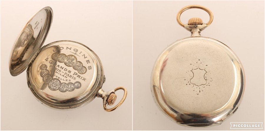 FICKUR, Longines, silver Diameter cirka 5 cm. Märkt Axel Holm Katrineholm.