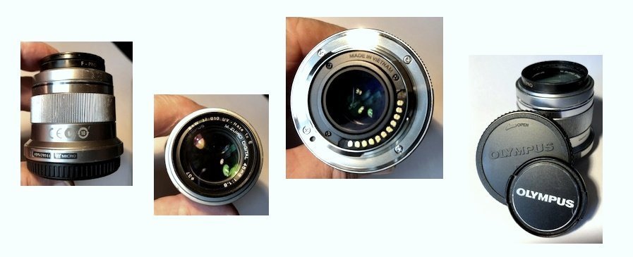 Olympus 45mm 1.8 silver med B+W UV filter