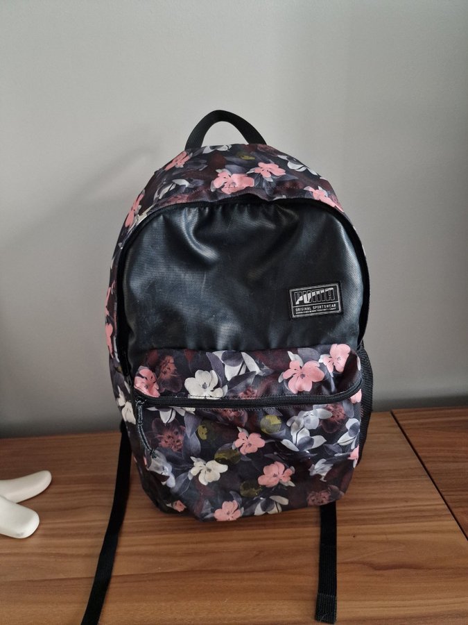 Puma - Svart  Blommig Ryggsäck, Back Pack