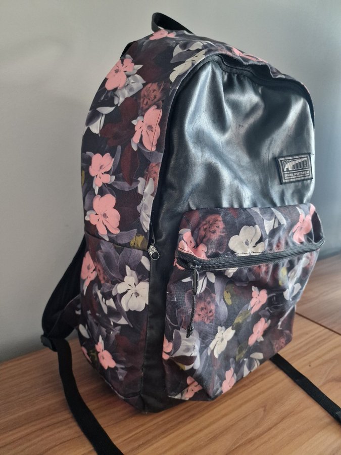 Puma - Svart  Blommig Ryggsäck, Back Pack