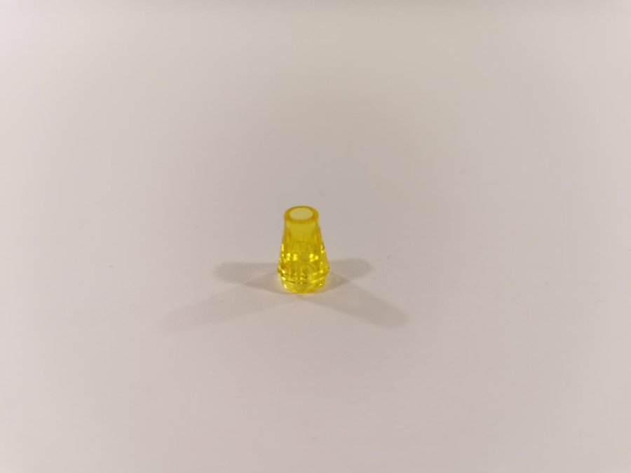 Lego - transparent - rund - 1x1 - konad - part 4589 - gul (trans yellow)