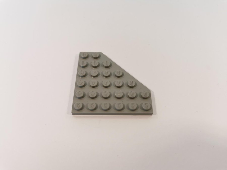 Lego - bit - space - vinge - 6x6 - part 6106 - ljusgrå (old light gray)