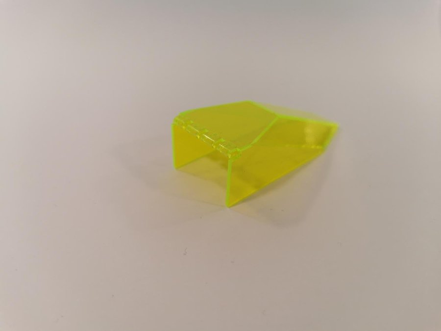 Lego - transparent - windscreen - 10 x 4 x 2 1/3 - part 2507 - (neon green)