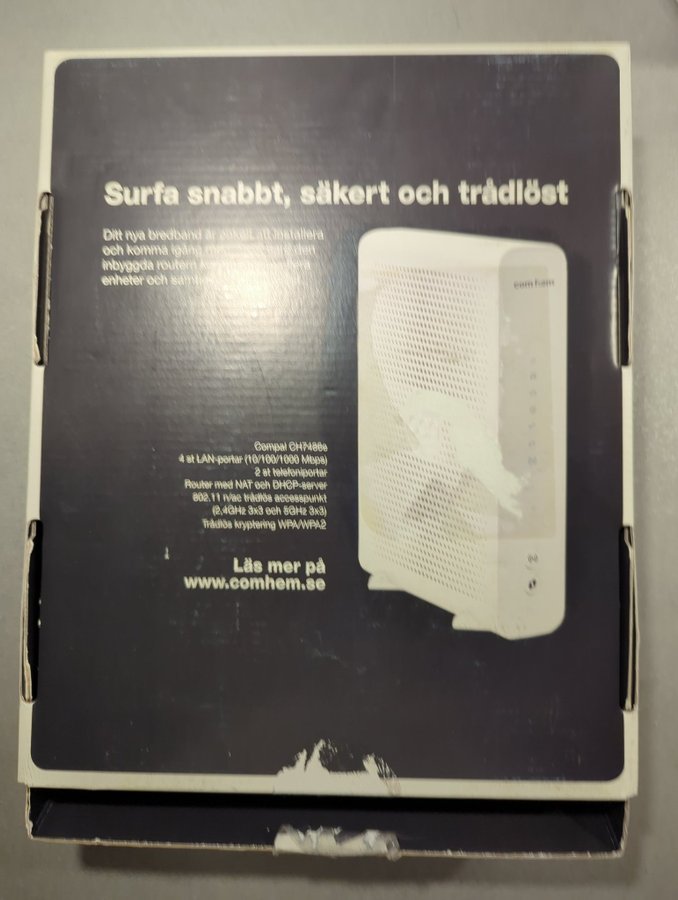 Tele2 / Comhem router Compal CH7486E i bra skick komplett i kartong