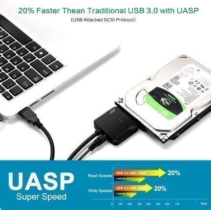 SATA 3 till USB 3.0-kabeladapter 3.5 HDD 2.5 SSD-adapter