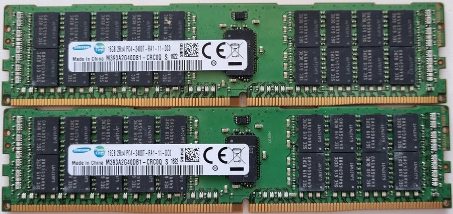 32GB (2x16GB) PC-19200 DDR4 ECC RAM 2400MHz