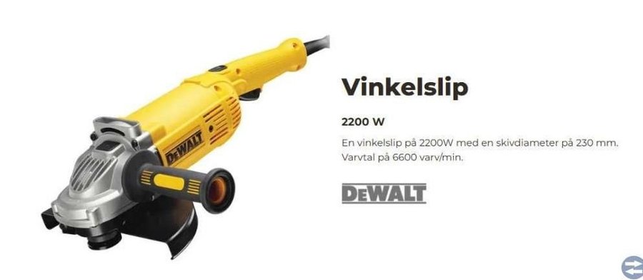 Vinkelslip Dewalt