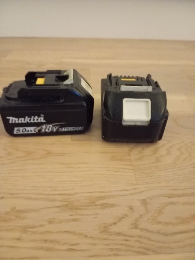 2 st Makita 18V 5.0Ah Batterier