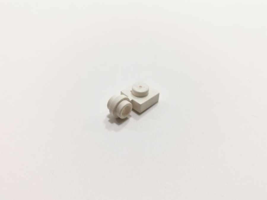 Lego - plate - modifierad - tunn ring - 1x1 - part 4081a - vit