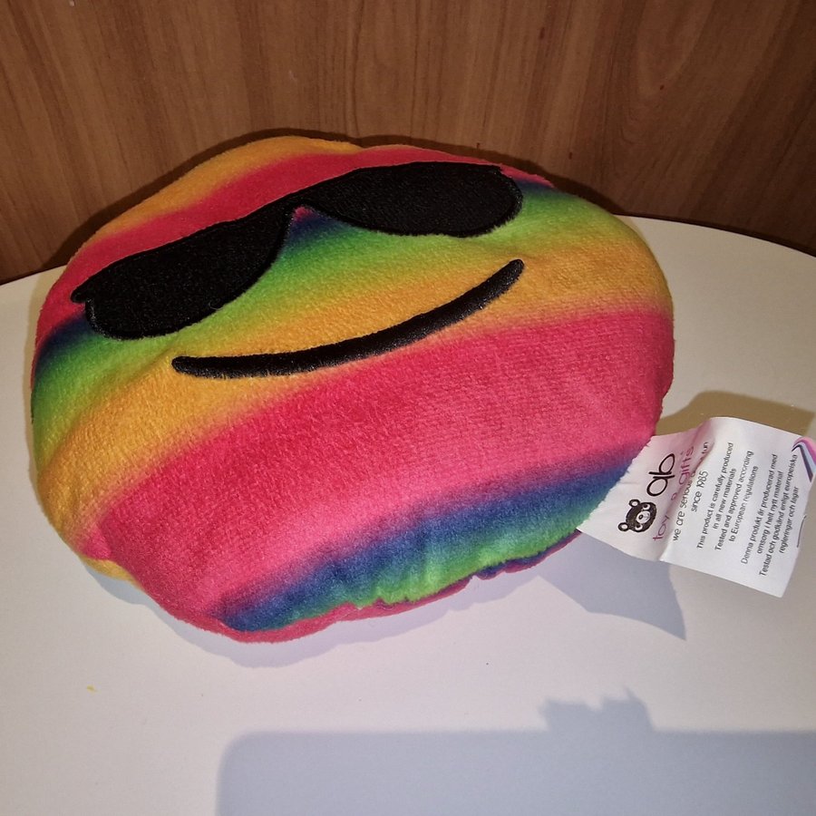 Rainbow Happy Smiley Solglasögon Emoji Kudde Smiley Soft Plush Kids