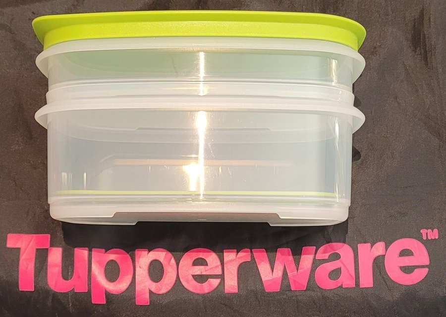 Nytt set KombiSmart Liten Tupperware påläggsburkar pålägg burkar stapla i kylen