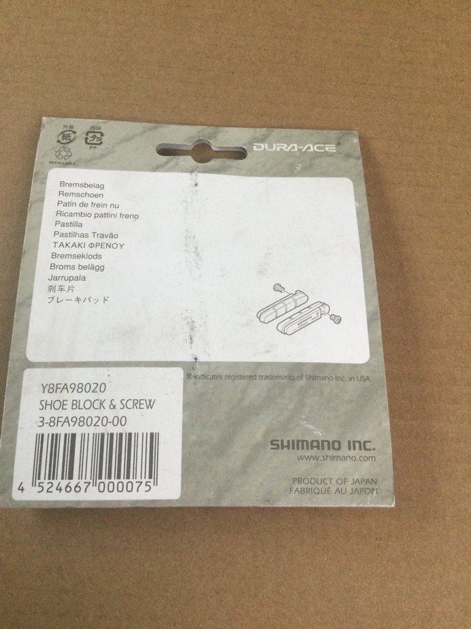 Shimano Dura-Ace Bromsbelägg BR-7700/6500/5500 NOS NIB från nedlagd verkstad