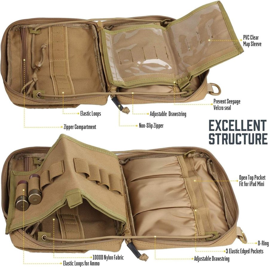 NY Tactical Molle verktygsväska | Sand | 24 x 19 x 2 cm | Nypris 289kr