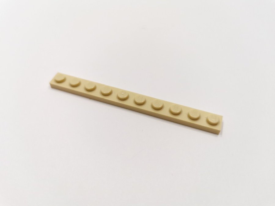 Lego - plate - platt - bas - 1x10 - part 4477 - tan