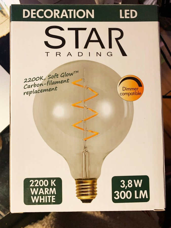 STar Trading stor LEDLAMPA med spiralform inuti