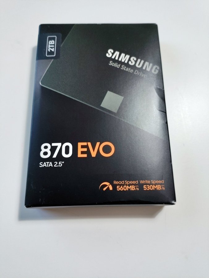 Samsung 870 EVO SSD 2TB - Helt ny och oanvänd