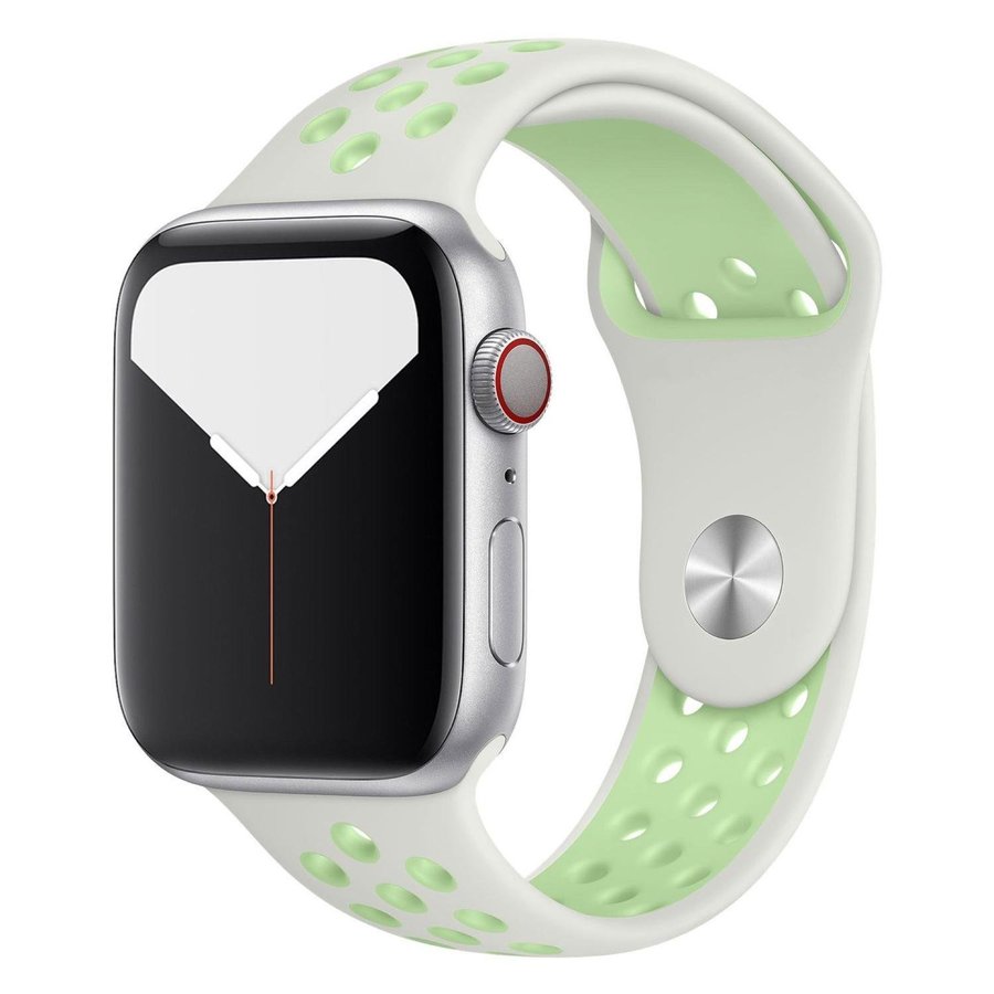 Sportband 44/45/46/49mm (M/L) Apple Watch Armband - LJUSGRÅ / LIMEGRÖN