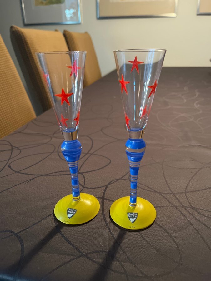 2 st clownglas från Orrefors Sweden Glas