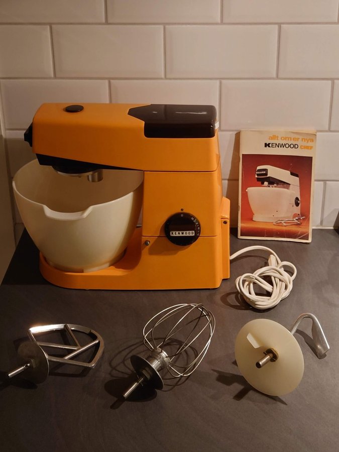 Kenwood Chef [orange-brun retro 70-tal] – ovanligt: komplett, inga delar saknas!