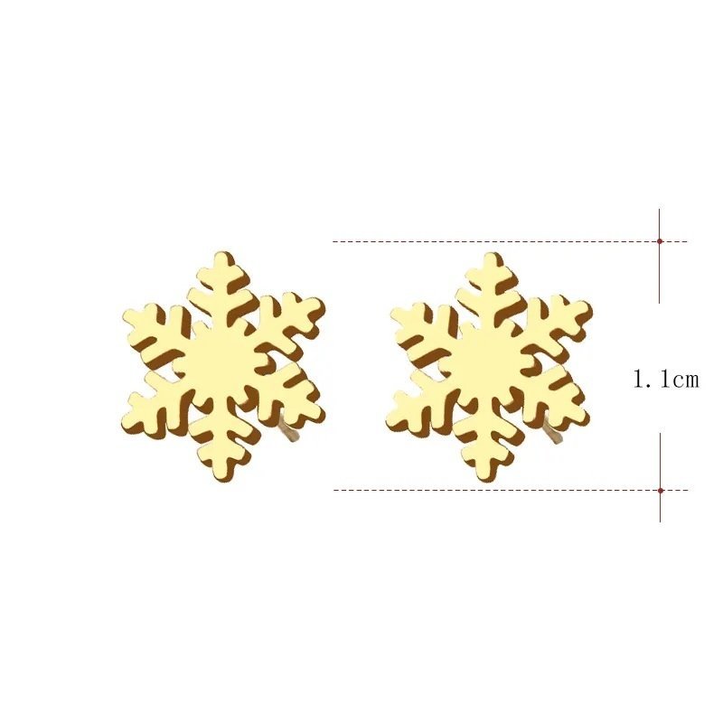 Snöflinga örhängen stål guldpläterad nickelfri harmoni jul gåva stjärna Santa