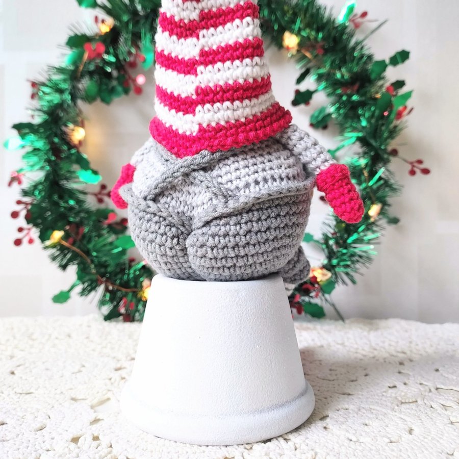 Handvirkad 28 cm Gnome Tomte Jultomte Julpynt Jul Pynt Prydnad Julprydnad Santa